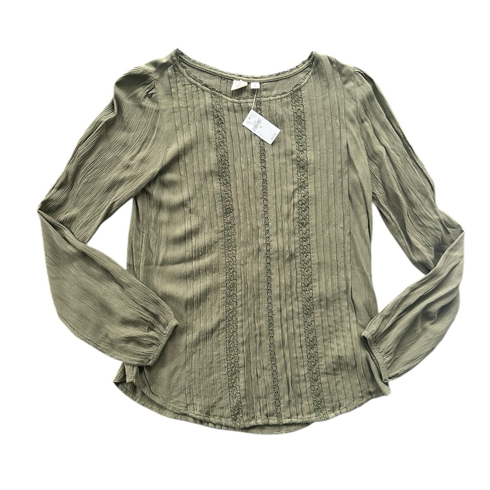GAP Sage Green Women's Long Sleeve Blouse Size XS NWT